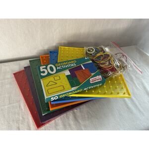 Geoboard Activities Plus 6 Boards And Bands - Excellent Condition